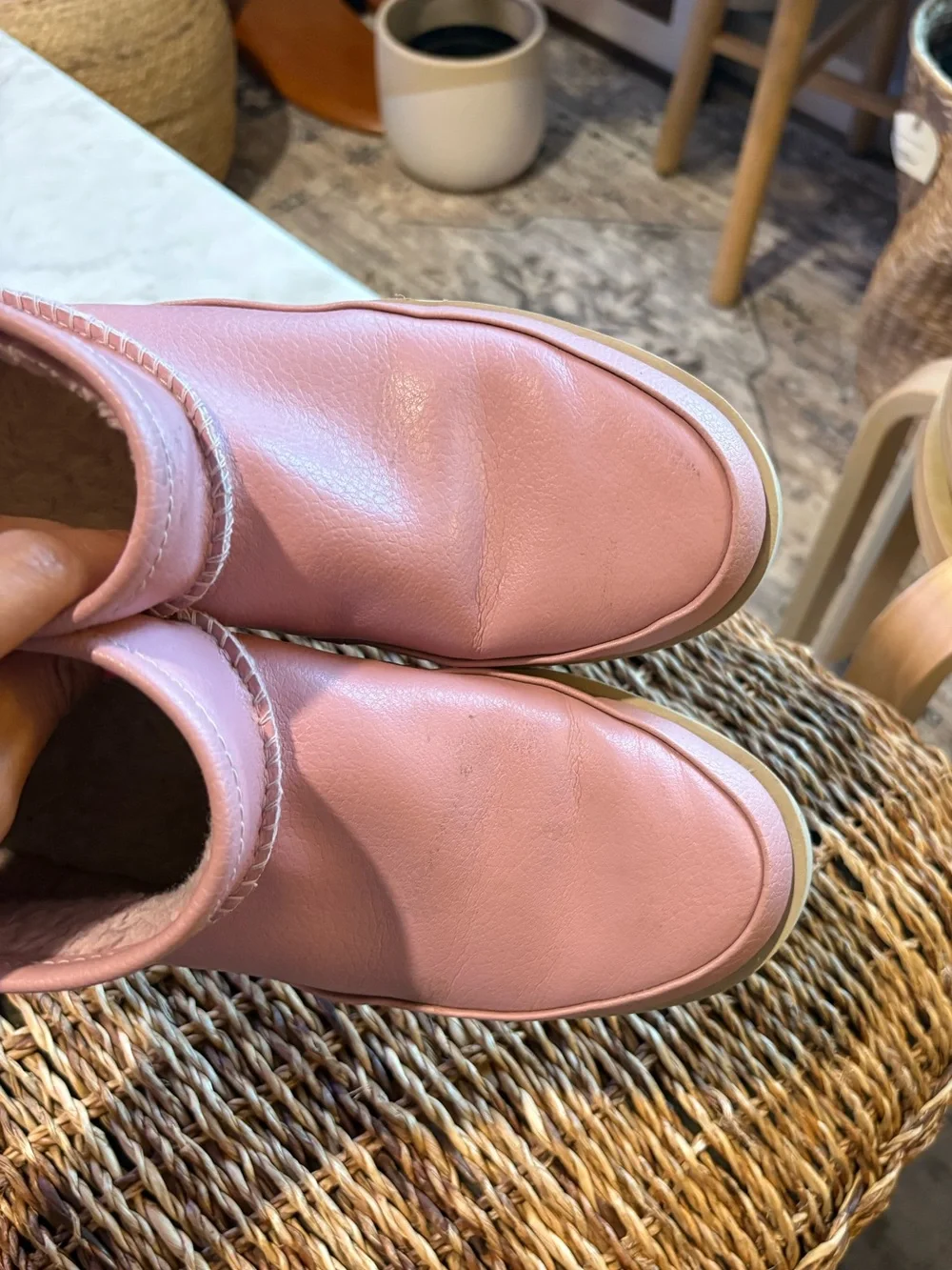 UGG CLASSIC SUGAR ULTRA MINI SHELL PINK BOOTS leather size 8 fall winter